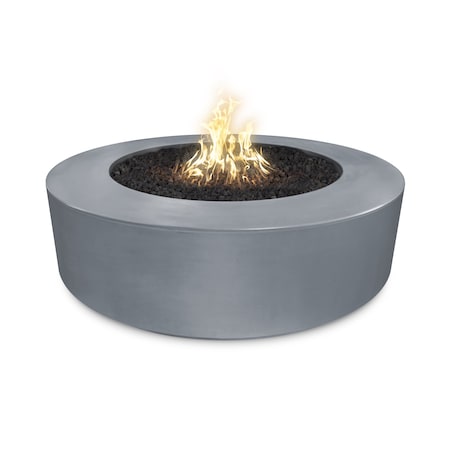 The Outdoor Plus 72 Round Florence Fire Pit, GFRC Concrete, Gray, Plug & Play Electronic Ignition, Liquid Propane OPT-FL72EKIT-GRY-LP